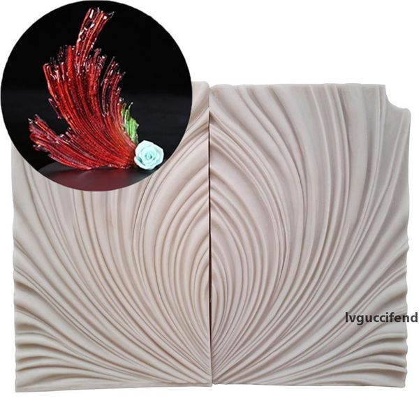 

large fish tail fin silicone mold wave fondant mould cake decorating tool chocolate, gumpastes mold, sugarcraft ,kitchen gadgets t200523