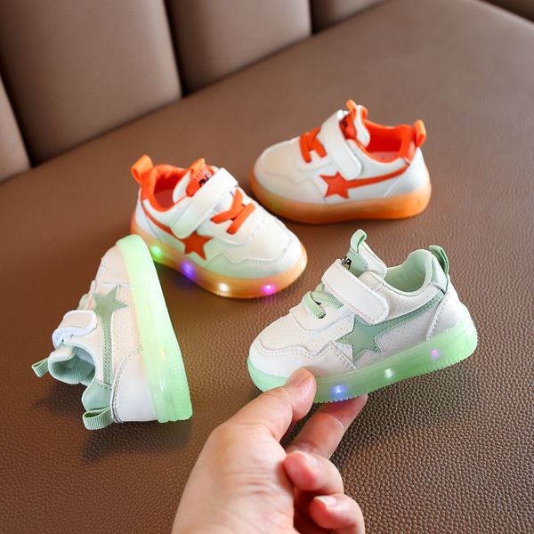 

autumn children's casual sports shoes led light shoes baby soft bottom toddler children's