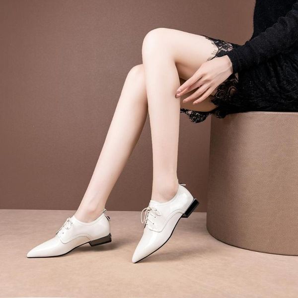 

2020 spring and autumn new leather low-heel all-match small leather shoes fashion soft sole single shoes women x298, Black