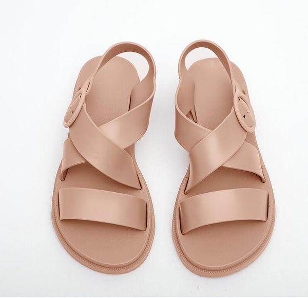 

soft jelly women sandals flat casual gladiator open toe buckle women shoes flats sandals, Black