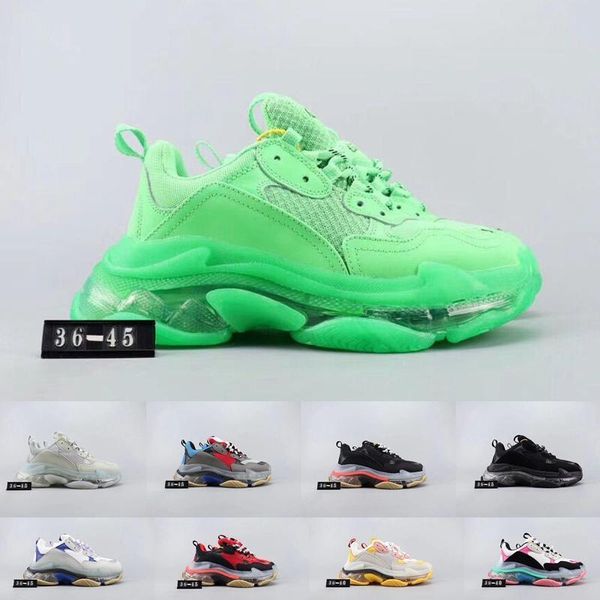 

2019 green triple s sneakers clear sole cushion mens designer shoes for women men triple-s sneakers running shoes trainers baskets xshfbcl, Black
