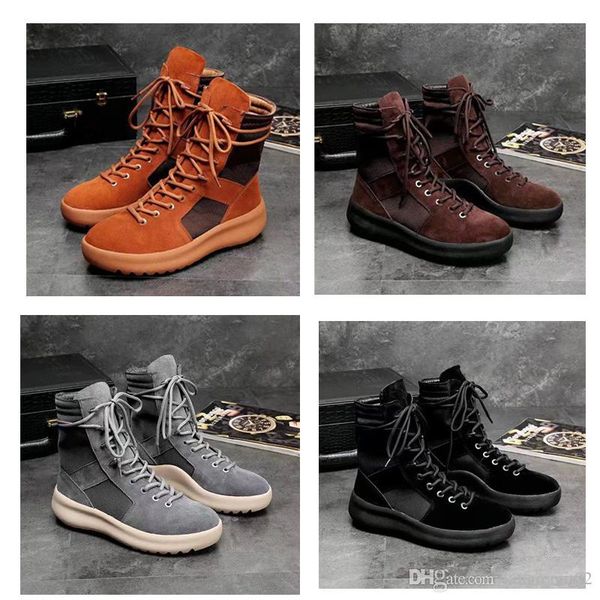 

2019 brand high boots men and women fashion shoes martin boots fear of god military sneakers hight army boots, Black