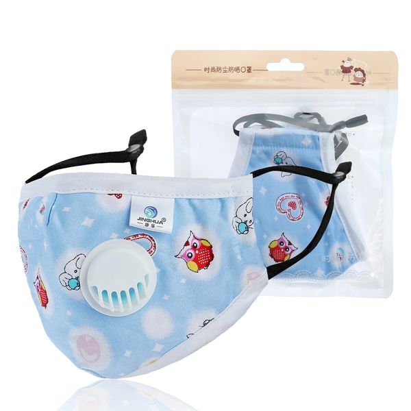 Filtro per maschera facciale per bambini PM2.5 Regolazione per bambini Valvola traspirante antipolvere antiappannamento antivento con filtro sostituibile Maschera per la salute del corpo