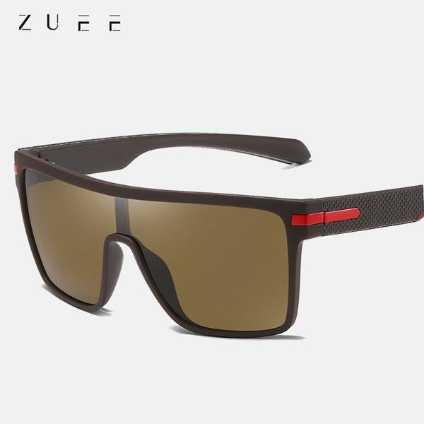 

zuee sunglasses men fashion oversized flexible frame square male sun glasses for driving glasses, White;black