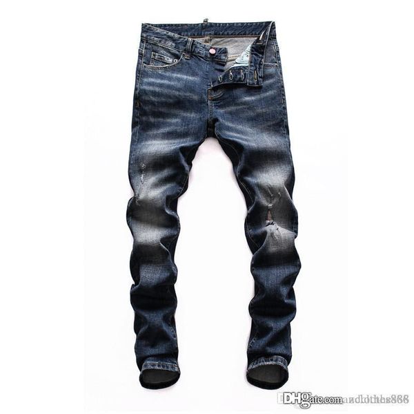 

2020 мужчин на роскошь дизайнер джинсы черные рваные узкие джинсы, мойку высокого класса, чисто ручной шлифовки сиреневые джинсы марки, Blue