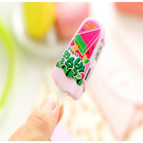 

1pc cute ice cream eraser kawaii rubber popsicle pencil erasers for kids girls gift back to school supplies novelty stationery 1pc ce2007 rl