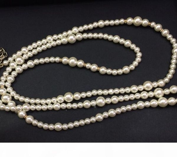 

f new classic style long necklace fashion designer bead necklace for women pendant necklace for wedding jewelry, Silver