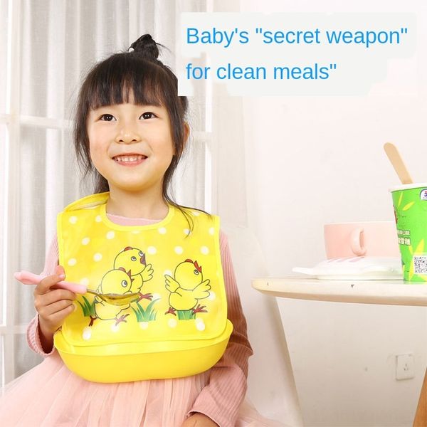 

saliva baby silica gel silica gel waterproof dining stereo detachable bib wash-eva bib imitation silicone