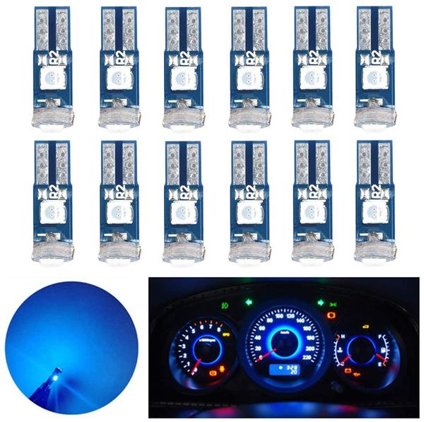 Bulb 1000pcs / Lot Azul T5 W3W W1.2W 18 37 70 73 74 Auto Lâmpada Painel Painel 3SMD 3030 Car LED indicador AC Cluster Wedge Luz Instrument