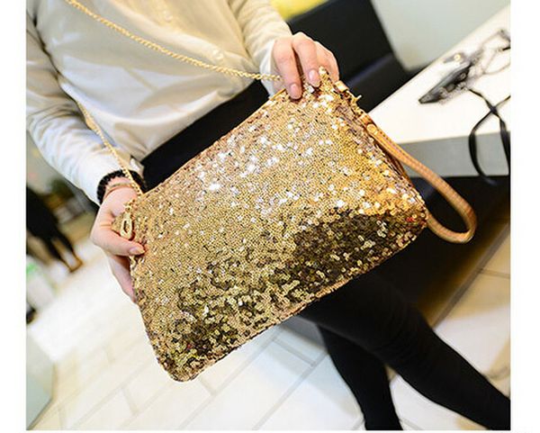 

2020 new plain dazzling glitter sparkling bling sequins evening party purse bag handbag women clutch wallet