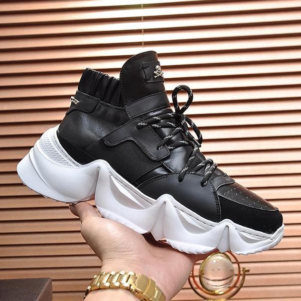 

high sneakers monster 0 .2 mens luxury shoes fast delivery lace -up comfortable autumn and winter plus size men shoes breathable footwea, Black