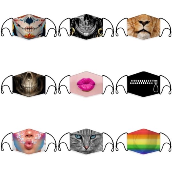 

face mask washable reusable anti-dust mouth masks camouflage cotton anti cold mask humanized designer face masks#411