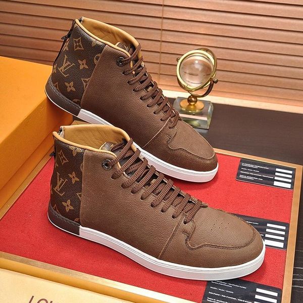 

men casual shoes sneakers chaussures de sport pour hommes with box ankle boots sneaker leather mens shoes rubber sole fashion type fast ship