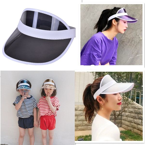 

transparent plastic advertising cap pvc empty transparent hat plastic cap gift gift parent-child hat hat, Blue;gray