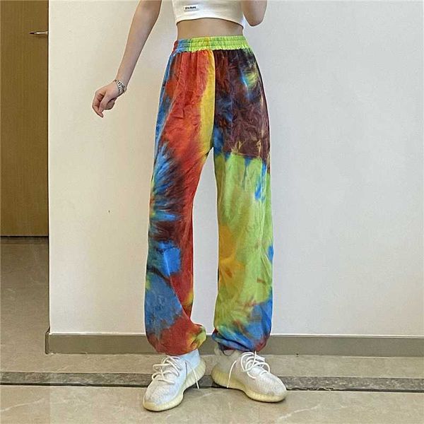 

women streetwear harem tie dye paisley print pant high waist jogger sweatpant hip hop tracksuit harajuku fashion active running, Black;white