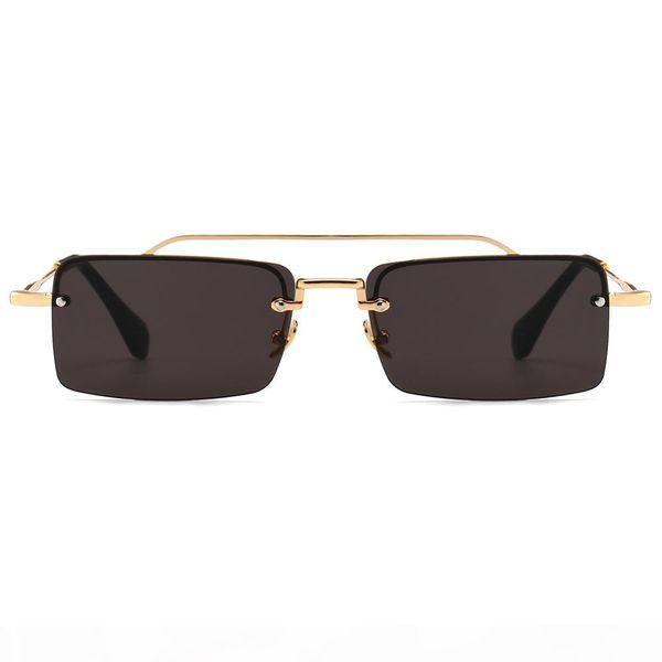 

ретро прямоугольник очки мужчины металлический каркас золотой коричневый красный полу без оправы квадратные солнцезащитные очки для женщин 2, White;black