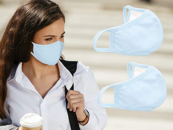 

washable reusable face mask protection ventile cotton fabric anti dust with filter mask safe mouth child black white color
