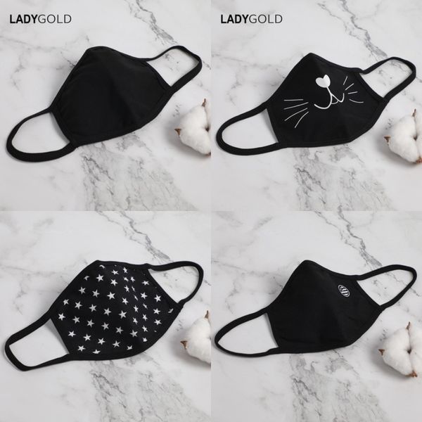 

fa masks anti dust gas bacteria outdoor adjustable protection wit 2 pm2.5 filters mout mask for women man protective mask#954, Black