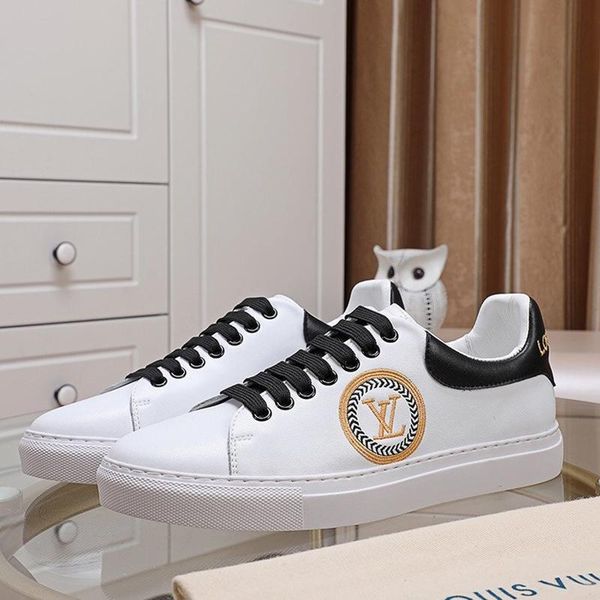 

2020v luxury design leather rubber bottom sneakers all-match breathable mens casual shoes mens banquet shoes size: 38-451, Black