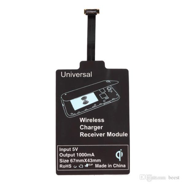 

universal qi wireless charger receiver module fast speed charging adapter for samsung android type phone black bwkf fetmw