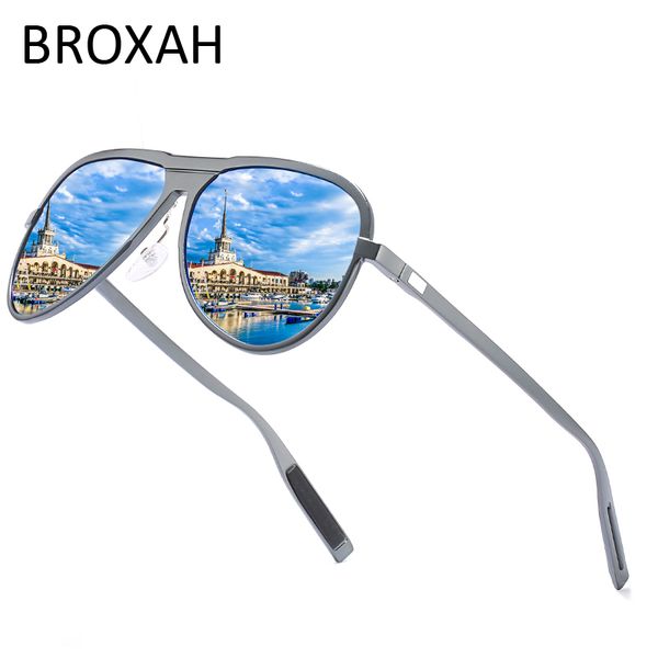 

round polarized sunglasses men 2020 retro driving glasses full aluminium magnesium frame shades uv400 lunette de soleil homme, White;black