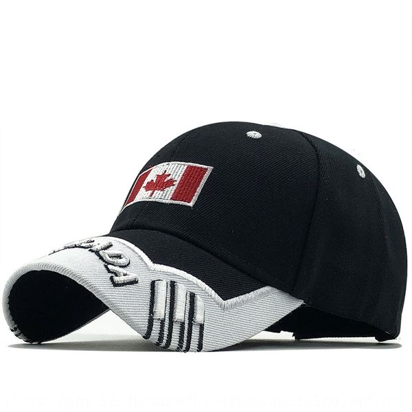 

summer new black embroidered baseball and white contrast canada flag canada embroidered baseball cap fishing cap, Blue;gray
