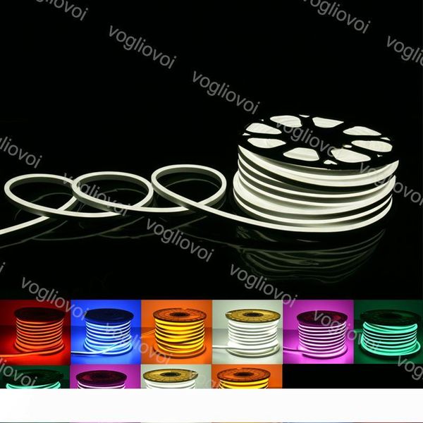 

neon sign led strips lights smd2835 220v pvc 120led m 180 angle waterproof indoor outdoor for disco night bar christmas party decoration dhl