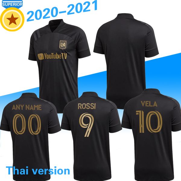 

игрок версия mls lafc главная футбол джерси 20 21 черный # 10 vela rossi # 9 лос-анджелес fc рубашки футбола 2020 мужчины футбольных рубашки, Black;yellow