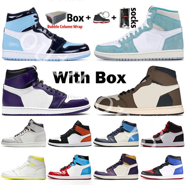 

2020 jumpman 1 3 1s high travis scotts fearless obsidian unc chicago mens basketball shoes designer sneakers sports trainers with box, White;red