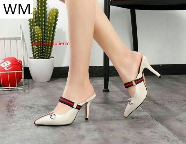 

летняя мода остроконечные fine каблука высокий каблук toe обувь повседневная handmade walking теннис сандалии тапочки мулы слайды стринги, Black;green