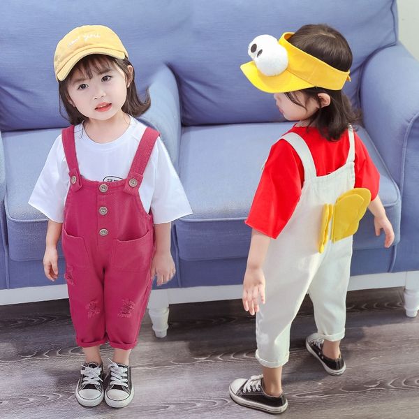 

aq9fa children's wear 2020 new pants korean style all-match with and jeans children's wear jeans broken wings behind for small and, Blue