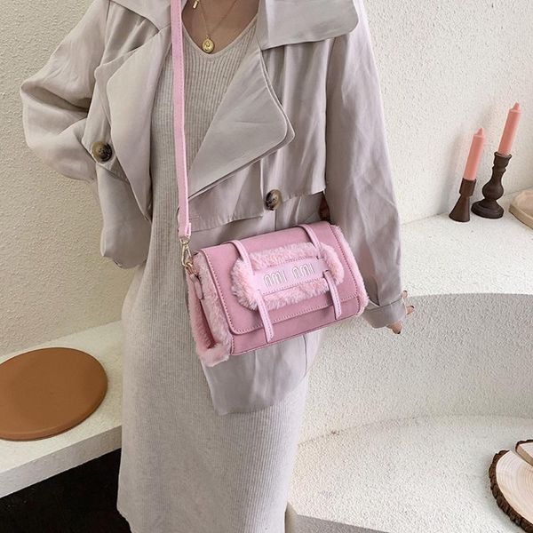 

женщины моды crossbody сумка засов закрылки дама плюшевые матовые ткани портмоне плечо вскользь сумки мешка главных ф