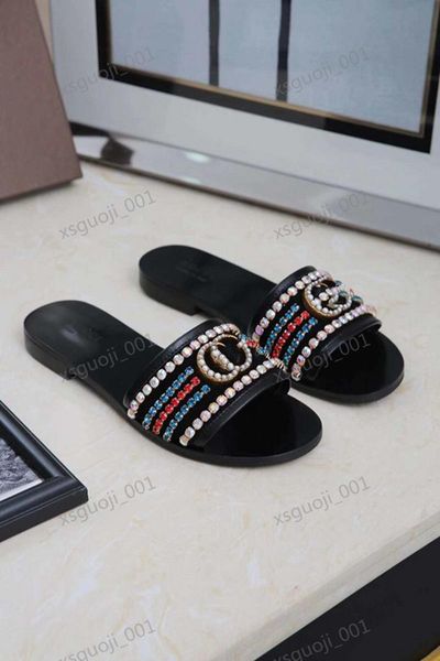 

2020 slides summer beach indoor flat g sandals slippers house flip flops with spike sandal xshfbcl size 35-40, Black;grey