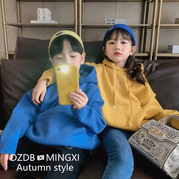 

mingxi clothing 2020 autumn new children's knitted pullover boys and girls trendy sweater children's sweater new, Blue