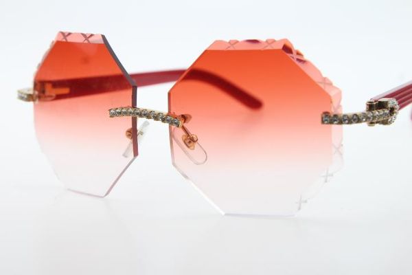 

wholesale high end glasses 4189706 rimless diamond red arms sunglasses red aztec stone glasses with box optical new, White;black