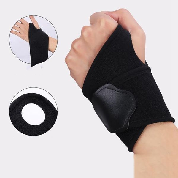 

yingtouman hand wrist support brace strap adjustable training exercises wristband wrist wraps bandage brace, Black;red