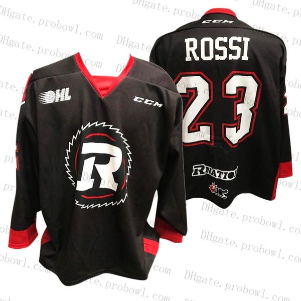 

2020 draft ottawa 67's #23 marco rossi #22 jack quinn shl ohl black hockey jersey custom any name number men women youth