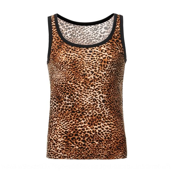 

men' leopard print fashionable u-collar men' leopard print fashionable u-collar vest vest vest, White;black