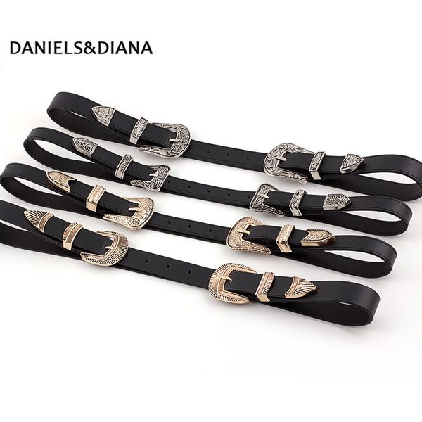 

new fashion double buckle women's thin belt ladies belt ladies trousers leather pants dress, Black;brown