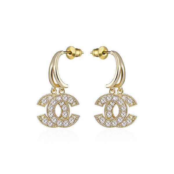 

925 sterling silver celebrity temperament small fragrance earrings female long net celebrity explosion round face thin earrings earrings ear