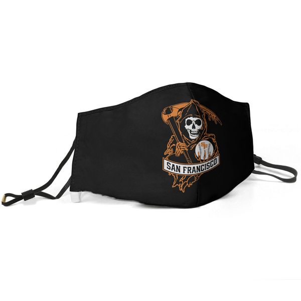 

женщины мужчина маска пыль маски муфельных череп-сан-франциско-гиганты напечатанной с регулируемой ear hook mas, Silver