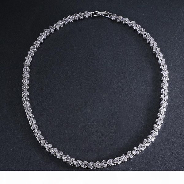 

emmaya roman luxury 2.75mm cubic zircon inlay charm choker for women bride wedding necklace j190711, Silver