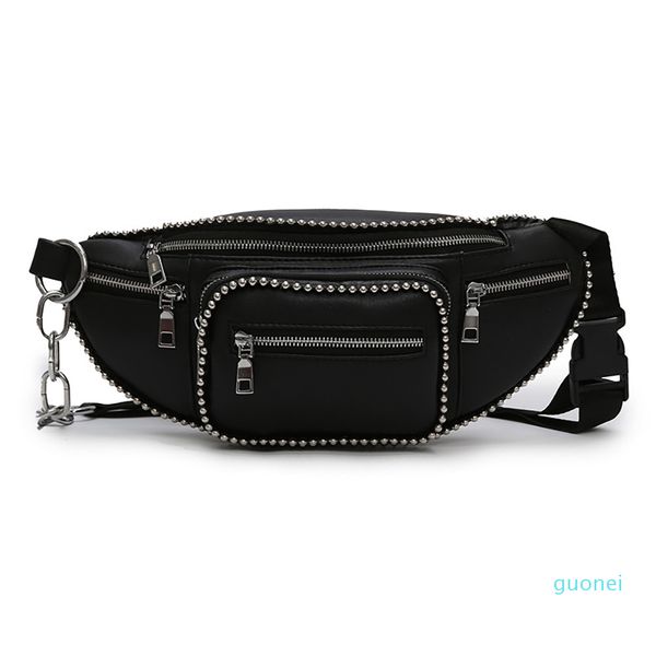 

quality messenger bag women's wide strap multiple zip pockets waist bag tide shoulder casual female bags cross body bags