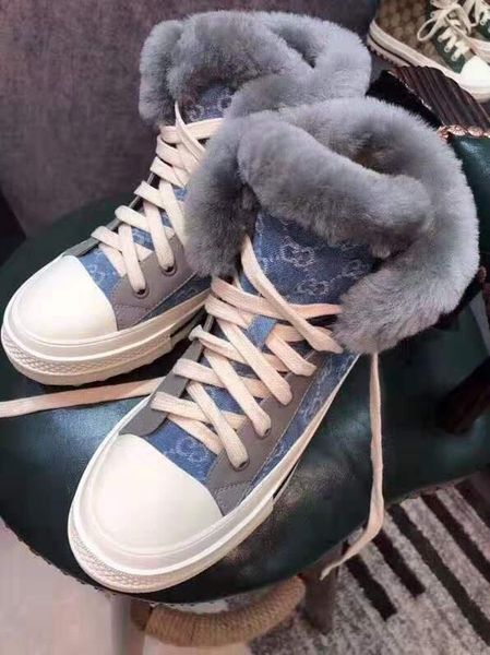 

2019u new fashion high-non-slip boots cotton shoes women's winter plus velvet snow boots female fur one, original box packaging