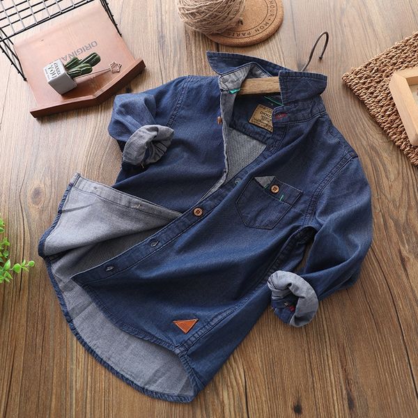 

xfasm boy's cowboy 2020 new spring in the big cotton kids long-sleeve tong chen shan tong chen shan jacket children's shirt blouse, White;black