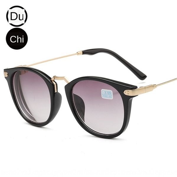 

new finished myopia 9588 round sun sunglasses metal universal 100-400 degree myopia sun glasses for men and women, Silver