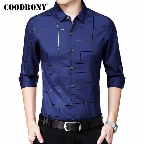

coodrony men shirt long sleeve shirt men 2020 new arrival autum business casual shirts streetwear fashion camisa masculina 96074, White;black