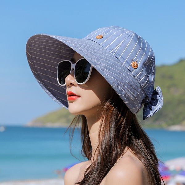 

empty big edge sun female sun hat female hat, Blue;gray