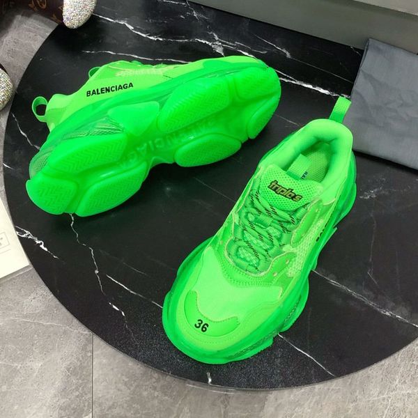 

designer shoes luxury mens women casual shoes, men and women sneakers couple models tennis shoes triple s transparent sole h02, Black