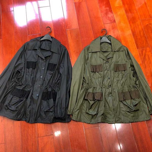 

2020 spring new pocket pure color thin jaket women long seelve lapel loose contracted leisure jackets women, Black;brown